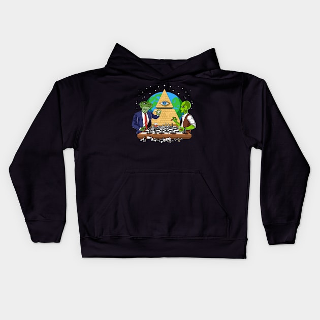 Alien Illuminati Kids Hoodie by underheaven